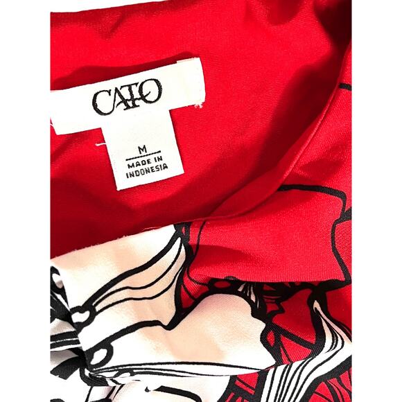 CATO Hawaiian DRESS Womens MED Red White Hibiscus Flowers Sun Slip Sleeveless - Picture 8 of 11